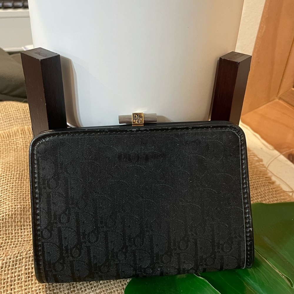 Authentic Dior Black and Gold small clutch